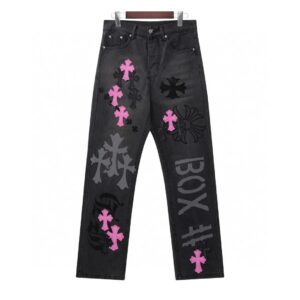 chrome hearts cross washed jeans multi color