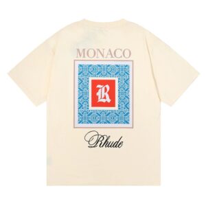 rhude monaco print t shirt multicolor