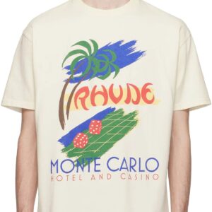 rhude graphic tee beige