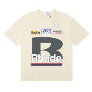 rhude graphic tee beige