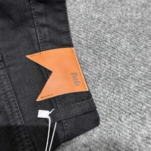 rhude logo denim shorts multicolor