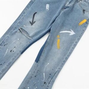gallery dept paint splatter micro flare jeans multi color