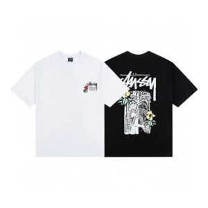 stussy multi color tee black/white