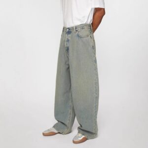 acne studios vintage wide leg jeans grey