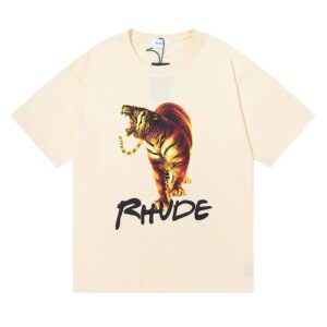 rhude tiger print t shirt multicolor