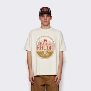 rhude geometric logo t shirt black