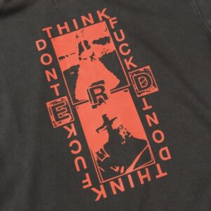 erd wash print hoodie black