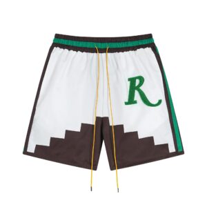 rhude embroidered block shorts multicolor