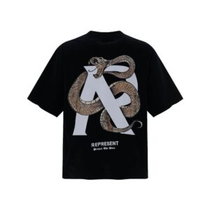 represent snake print t shirt black