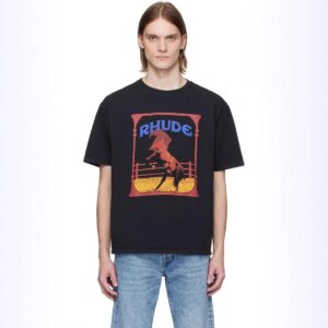 rhude graphic tee beige