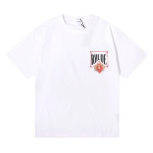 rhude card print tee white