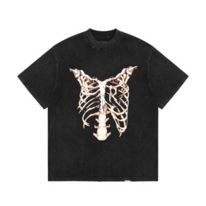 represent skeleton washed tee black