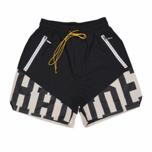 rhude colorblock drawstring shorts blue