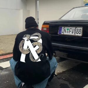 represent snake print t shirt black