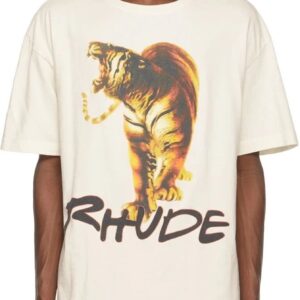 rhude tiger print t shirt multicolor