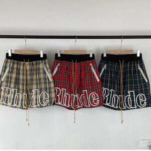 rhude plaid mesh shorts multicolor