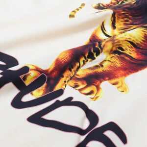 rhude tiger print t shirt multicolor
