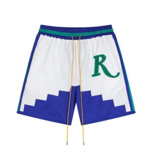 rhude embroidered block shorts multicolor