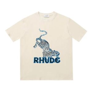 rhude panther print tee multicolor