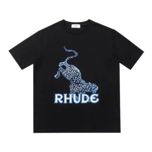 rhude panther print tee multicolor