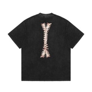 represent skeleton washed tee black