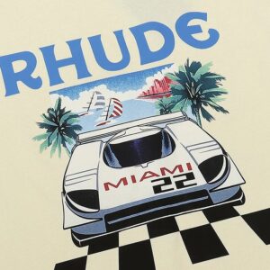 rhude racing logo t shirt multi