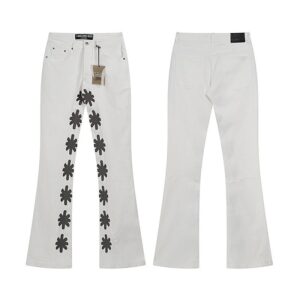 lostshdws sunflower embroidered bootcut jeans multicolor