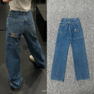 mm6 straight denim jeans blue