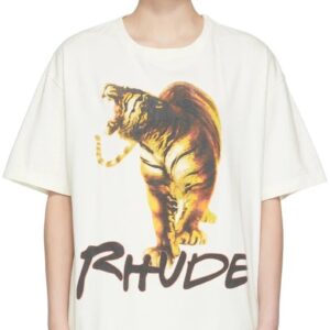 rhude tiger print t shirt multicolor