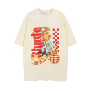 rhude graphic oversized t shirt multi
