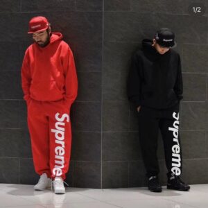 supreme satin hooded sweatshirt white red