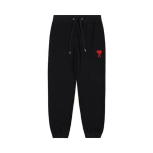 ami paris fall/winter 2025 heart embroidered unisex cotton sweatpants