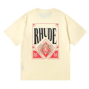 rhude card print tee white