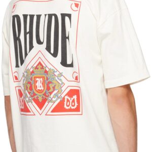rhude card print tee white