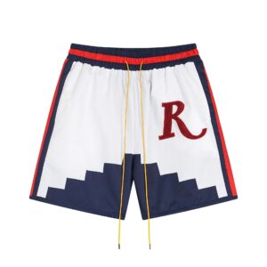 rhude embroidered block shorts multicolor