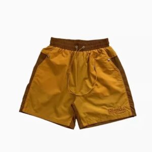 rhude embroidered colorblock shorts multicolor