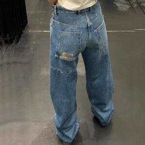 mm6 straight denim jeans blue