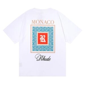 rhude monaco print t shirt multicolor