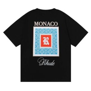 rhude monaco print t shirt multicolor