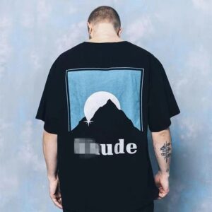 rhude sunset print tee black