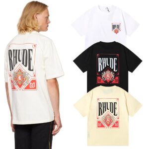 rhude card print tee white
