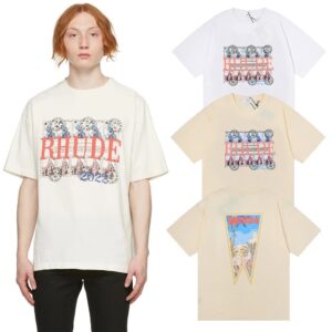 rhude stamp print tee multicolor