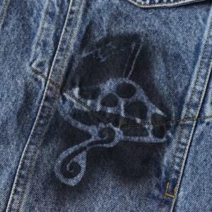 stussy artistic graffiti denim jacket multicolor