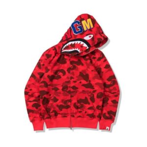 bape camo shark hoodie multicolor