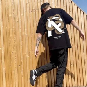 represent snake print t shirt black
