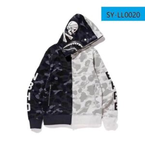 bape camo shark hoodie multicolor