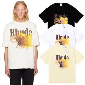 rhude faded bird print tee multicolor