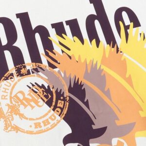 rhude faded bird print tee multicolor