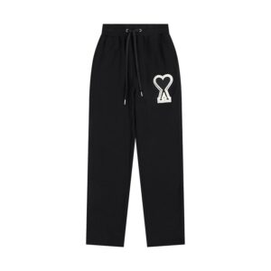 ami paris fall/winter 2025 heart embroidered unisex cotton sweatpants