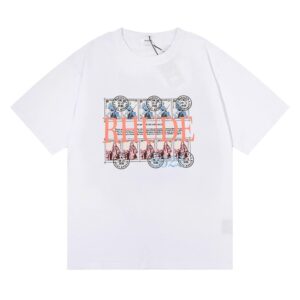 rhude stamp print tee multicolor